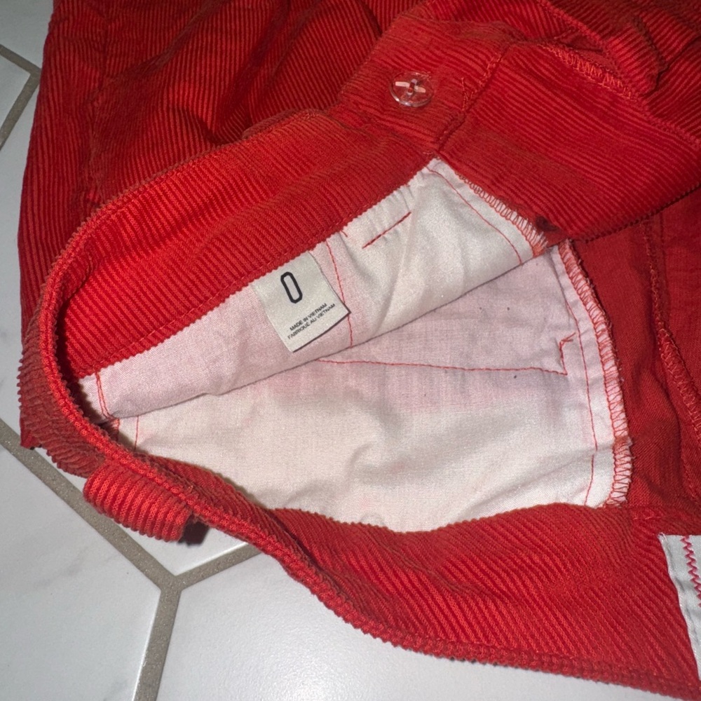 BDG Urban Outfitters‎ Grandpa 100% Cotton Red Corduroy Baggy Trouser Pant Size 0 - Picture 8 of 15